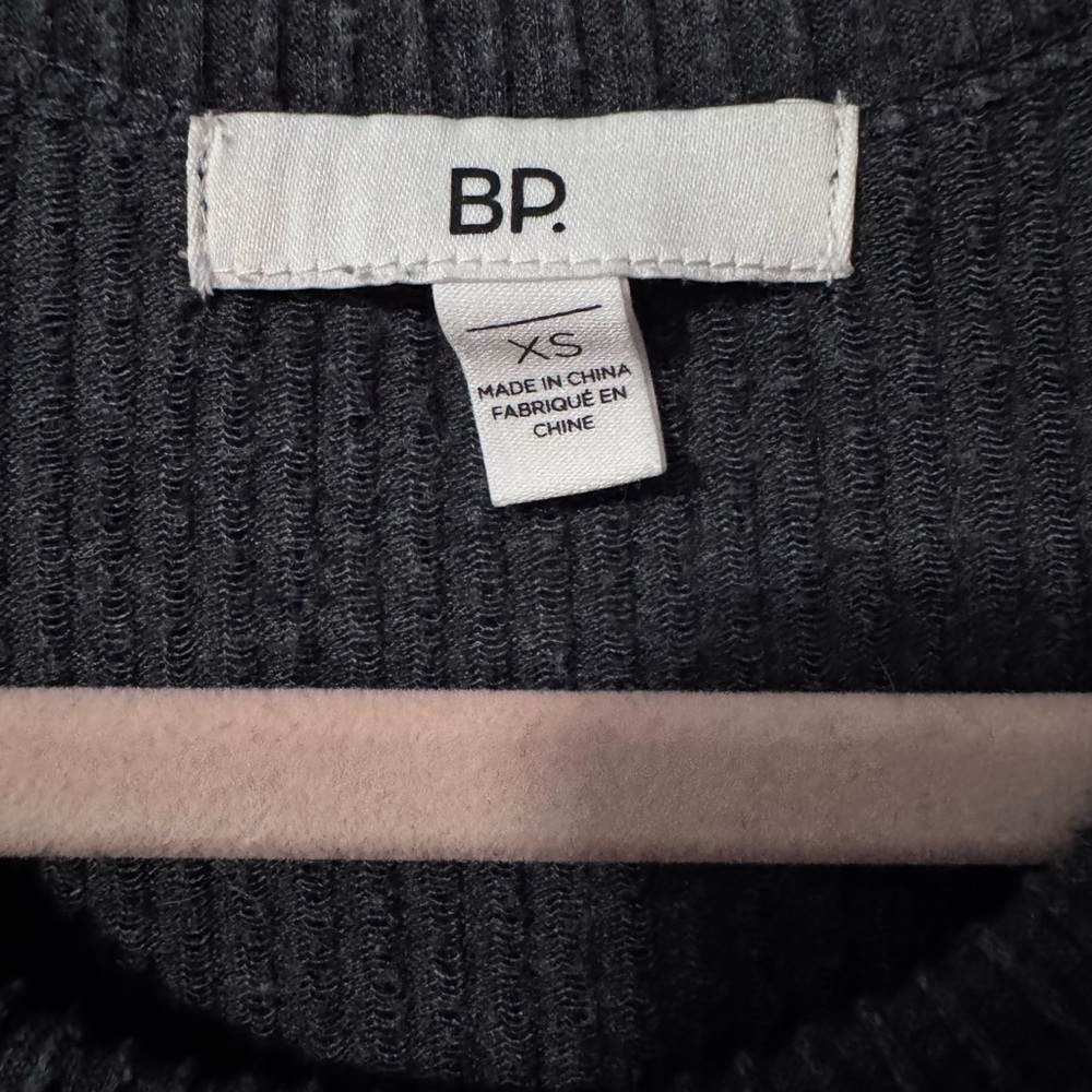 BP Charcoal Ribbed Knit Top